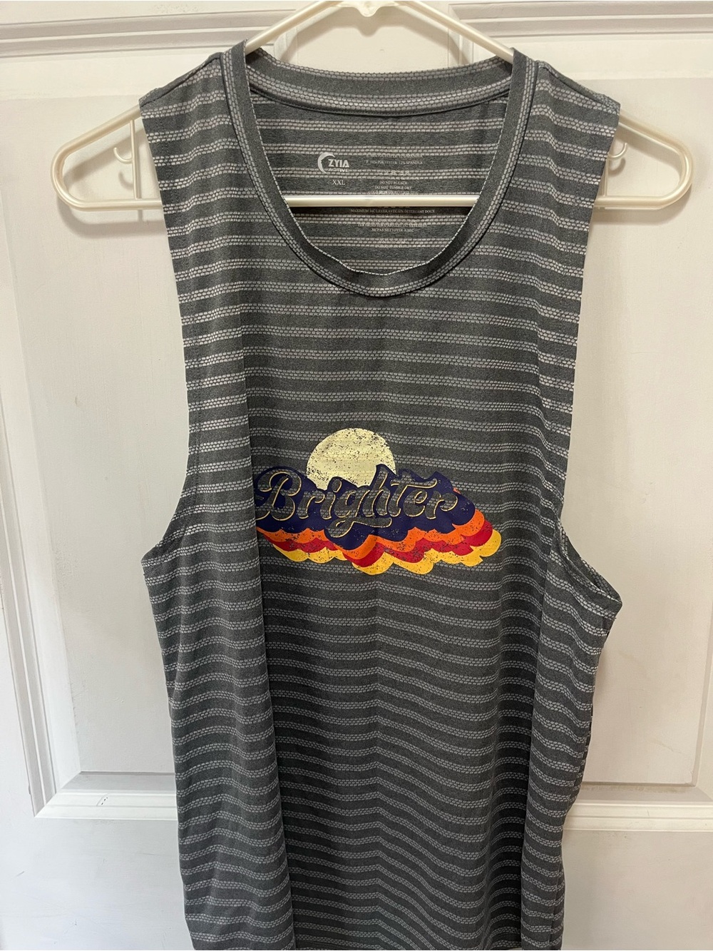 Brighter Retro Stripe Tank Top - Gray